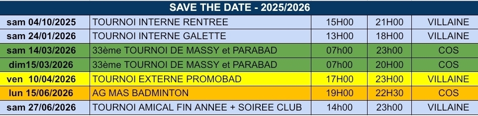 SAVE THE DATE 2025-2026